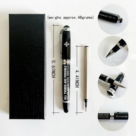 ZPPRJF Christmas Gift for Him Her, Pen with Bible Verse Scripture - All Things are Possible for One Who Believes, Ballpoint Pen Gift, Black Stylish Classic Ballpoint Pen in Matching Gift Case