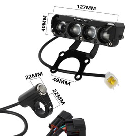 Runfarr Motorcycle Front Light Bar,Plug and Play Headlight Kit Driving Lamp Headlight with Switch and Mounting Bracket for Talaria Sting MX3/MX4