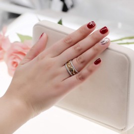 Uloveido Lovely Elephants Ring Yellow Gold Plated Animal Rings for Women Christmas Gifts for Her RA083 (Gold, Size 8)