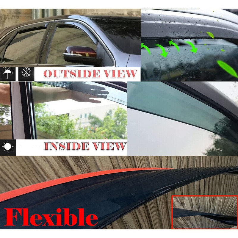 JUMBOMOTOR IN-CHANNEL Window Visors Sun Vent Rain Guard Fit Nissan