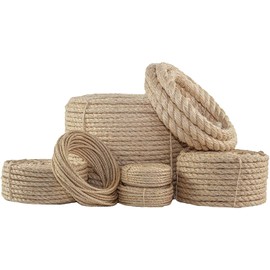SGT KNOTS Twisted Sisal Rope for Cat Tree Replacement Parts - Sisal Twine Natural Rope and Thick Twine for Crafts, DIY, Gardening, Decor, Indoor, Outdoor Use - Sisal Rope in Multiple Lengths