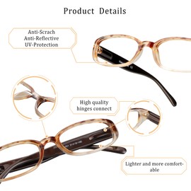 LifeArt 4 Pairs Reading Glasses, Blue Light Blocking Glasses, Computer Reading