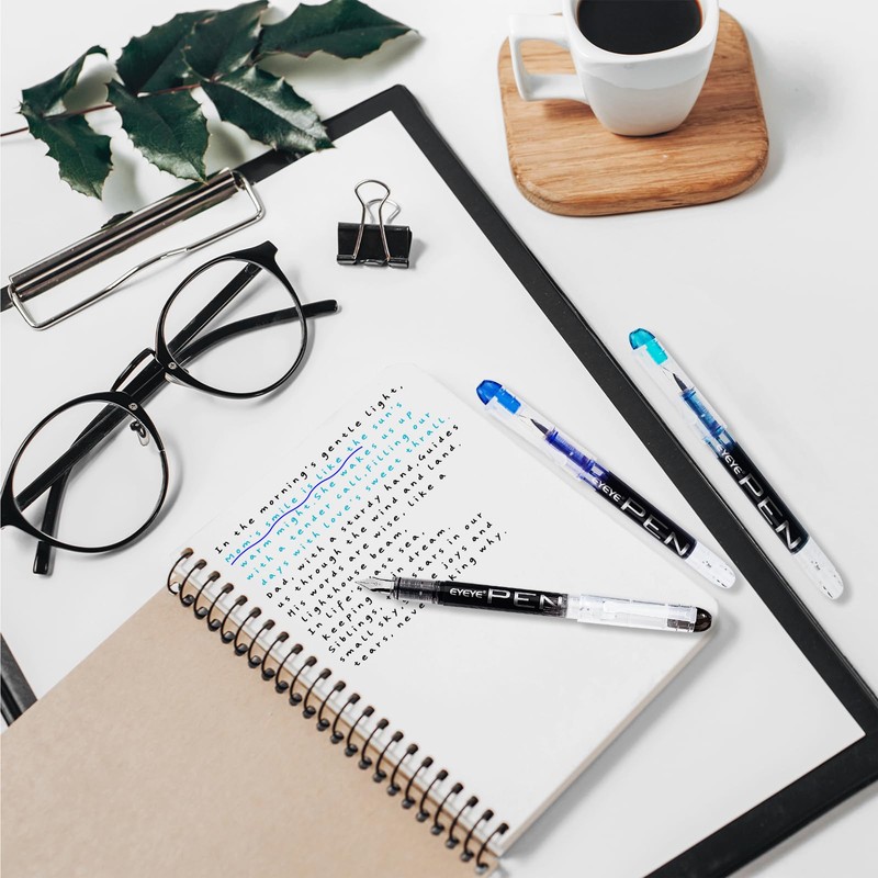 EYEYE Disposable Fountain Pens, 8 Pack Multicolor Fine Point Fountain