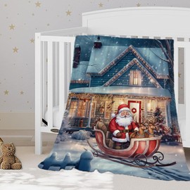 YeeJu Christmas Throw Blanket Baby Small Farmhouse Christmas Snow Blanket for Toddler Infant Pet Crib Stroller Soft Lightweight Fuzzy Fleece Blankets and Throws Xmas Winter Holiday Blanket 30x40