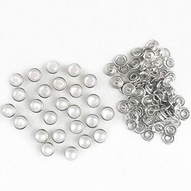 Kit de cierres de perlas de 10 mm, anillo de ropa para camisas occidentales, prendas de vestir (blanco)