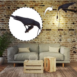 FYSI Bird Lamp Table Lamp Playing Raven/Applique, Modern Table Light, Bird Desk Lamp, Table Lamp Mordern Art Deco Table Lamps Bedside Decor for Living Room Decoration Raven Desk Lamp