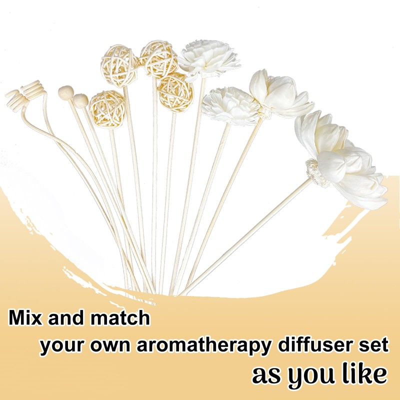 42PCS Reed Diffuser Sets | Natural Rattan Flower Reed Fragrance