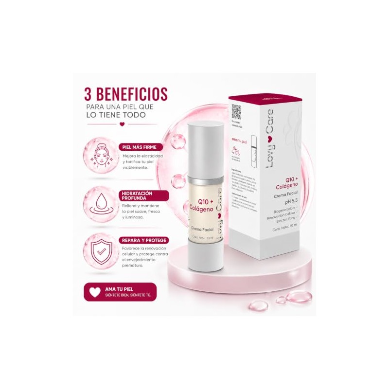 Lovy Care Crema Facial Q10Colgeno Efecto Lifting 30 ml pH