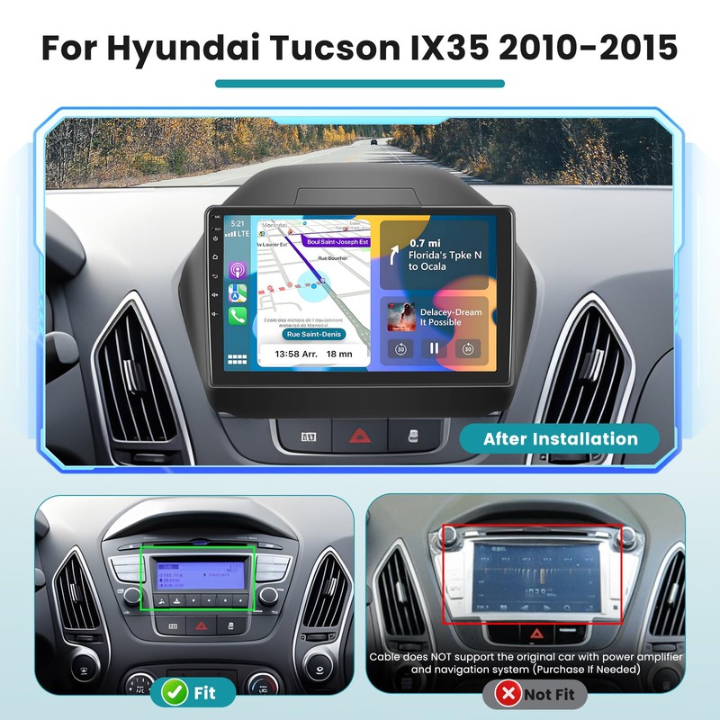 5G WiFi Car Stereo for Hyundai Tucson IX35 2010 2011