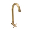 Antique Brass Basin Faucet with Cross Knob Single Handle Faucet