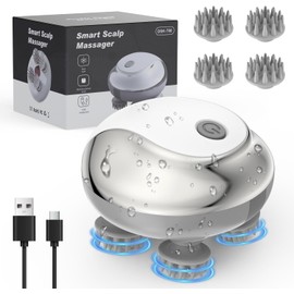 Olipiter Scalp Massager, Portable Head Massager with Kneading 76 Nodes, Rechargeable Handheld Scalp Massager for Stress Relief, Full Body Relaxation,Ideal Gifts for Women, Men