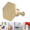 XNJIHWA 2Pcs Solid Brass Hexagon Knobs Hexagonal Gold Drawer Knobs