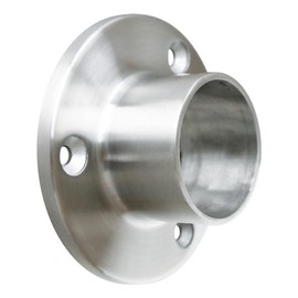 Fitting Adaptor - Flange for Gluing, for Fittings Diameter 33.7 x 2.0 Stainless Steel V2A Pipe Flange Flange Wall Flange Floor Anchor Round for Pipes Railing Construction Railing Stairs Balcony