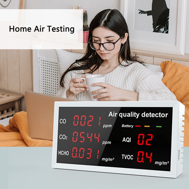 Indoor Air Quality Meter 5 In 1 PM2.5 HCHO Carbon