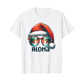 Lustige hawaiianische Weihnachts-Aloha, tropische Weihnachtsmann-Strandstimmung T-Shirt