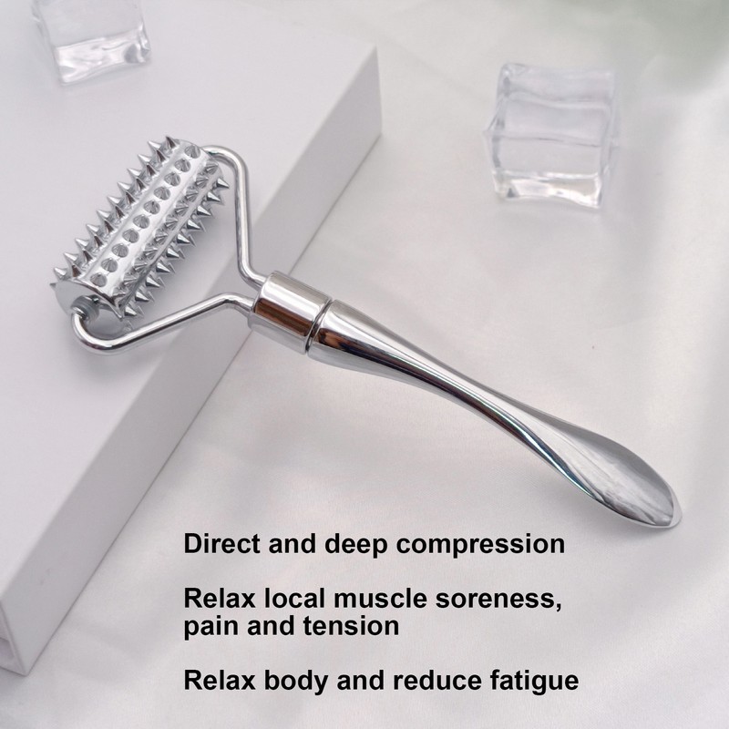 Metal Massage Roller Promote Circulation Muscle Relaxing Acupuncture Roller for