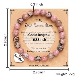 Kilener Bonus Mom & Stepmom Gifts: Beaded Bracelet for Mothers Day, Step Mom, Stepmother, Thank You Gift for Mother in Law