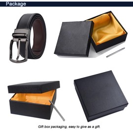 YIWEIYA Men's Reversible Genuine Leather Belt - Dual-Tone Design with Alloy Pin Buckle (2 Colors in 1 Belt)
