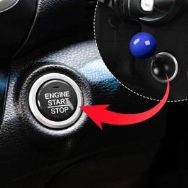 Start Stop Button Cover Car Start Button Cover Joystick Ball Car One Button Start Lever Car to Start Button Rocker Creative Ball Rod to Start Ignition Button for Car Accessories (Blue)