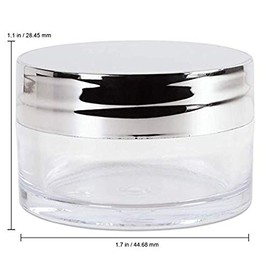 Beauticom 20g/20ml USA Acrylic Round Clear Jars with Lids for Lip Balms, Creams, Make Up, Cosmetics, Samples, Ointments (240 Jars, Metallic Silver)