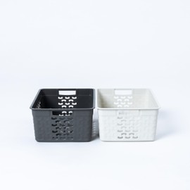 BranQ - Home essential Universal, multifunctional storage basket in cotton design, BPA-free plastic, size M - 6 litres, 1 piece, cream