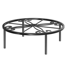 11.4 IN Plant Stand 1 PIC Indoor Outdoor Tall 3.5'' Metal Plant Pot Holders Plant Rack Plant Riser Plant Shelf For Living Room Balcony Round Black