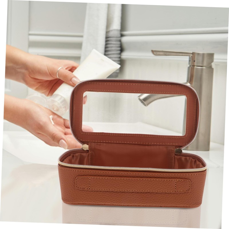 Ipetboom Clear PVC Makeup Bag Zipper Travel Toiletry Organizer with