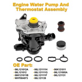 06L121012A Electric Water Pump Thermostat Assembly Coolant Pump With Gaskets for A3 Q3 Q7 Beetle Passat 2.0L Auxiliary Replace OE 06L121111J, 06L121111H, 06L121111G