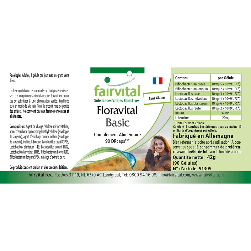 Fairvital Floravital Basic - 6 Bacterial Cultures & Inulin -