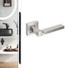 Decoranddecor Alloy Door Lever Handle Set Black on Square Rose