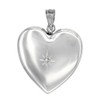 1 inch Sterling Silver Diamond Heart Locket Necklace for Women