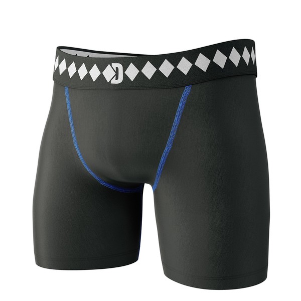 Diamond MMA Compression Shorts with Built-in Jock Strap Supporter with Athletic Cup Pocket for Sports, Medium Black