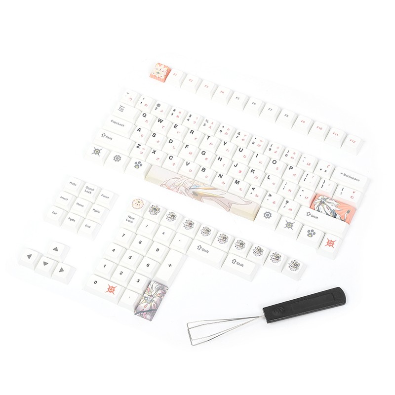 138PCs Keycaps Full Set PBT Mechanical Keyboard Accessory Computer Parts