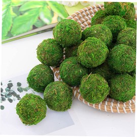 BIUDECO 2pcs Artificial Decor Artificial Mossy Balls Wedding Mossy Ball Bowl Filler Greenery Balls Fake Mossy Ball Ornament Wedding Moss Balls Plastic Green Ball Manual