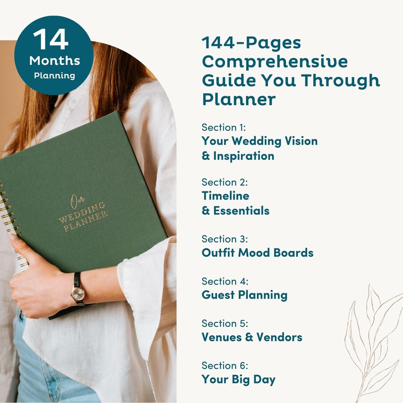 Timeless Premium Linen Wedding Planner Book and Organizer – Wedding
