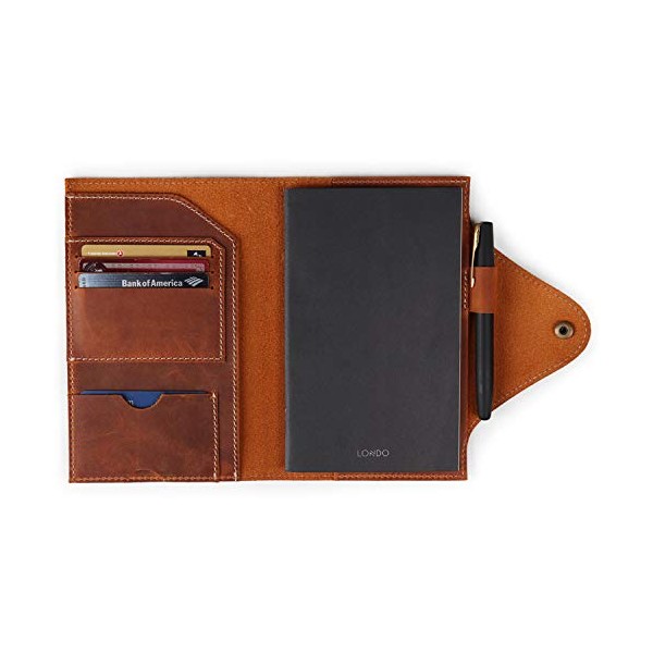 Londo Genuine Leather Portfolio with Notepad and Snap Closure