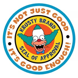 Krusty Clown sticker Simpsons window laptop bumper vinyl decal - 4"