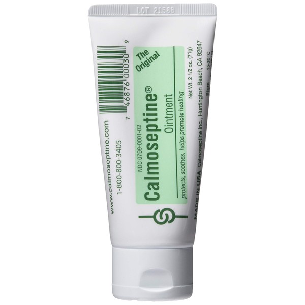 Calmoseptine Moisture Barrier Ointment, Skin Protectant Cream, 2.5 oz Tube, 0799-0001-02 (12 Count)