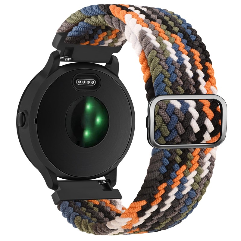 Braided Stretchy Strap Compatible With Garmin Forerunner 55/645/245, 20mm Nylon