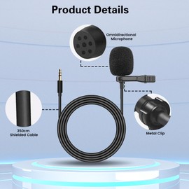 Inefala Car Microphone 3.5mm, Car Radio Mic Replacement for Car Stereo Bluetooth Stereo Vehicle Head Unit Enabled Audio GPS External Hands Free Assembly