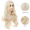 Siudus Light Blonde Curly Long Wigs for Women Middle Part