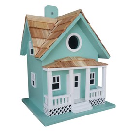 Home Bazaar Hand-Made Beachside Cottage Seafoam Blue Bird House - Nature Friendly- Seafoam Blue