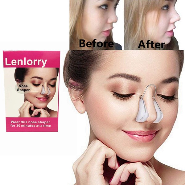Lenlorry Nose Shaper Clip, Unisex, Hair Trimmer, Nose Lifter, Rhinoplasty Tool, Straightener, Slimming Device, Soft Silicone, Ultra Durable Stainless Steel