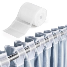Suncalla 1 Roll of 10.9 Yards Translucent Pleated Curtain Rod Tape, White Nylon Pleating Sewing Tape, for Hooks Used to Make Home Decor Items, Curtain Accessory for DIY Lover (3.8 Inch Wide)