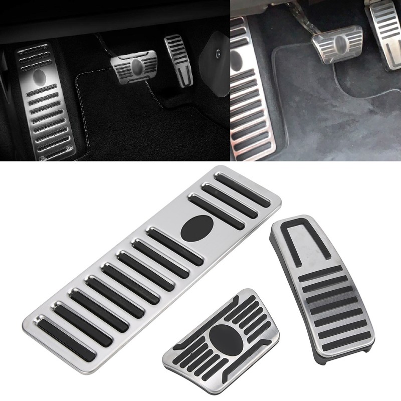 3pcs Accelerator Brake Pedals Foot Rest Plate Waterproof Fireproof Replacement