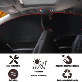XCBYT Car Window Shades - 4 Pack Car Window Covers Car Window Shades for Side Window100% Privacy UV Light Glare Protection Auto Camping Curtains for Breastfeeding, Taking a nap, Changing Clothes
