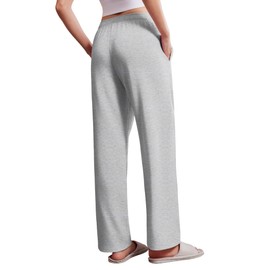 Deyeek Womens Tearaway Pants After Hip Knee Surgery Breakaway Pants Disabled Elderly Bedridden Cotton Sweatpants with Pockets Grey