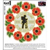 Poppy Car Window Sticker with Soldier and Wreath - in