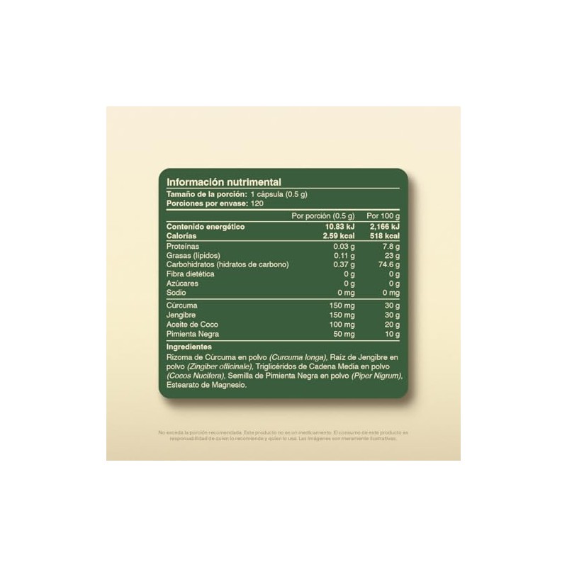 Vital Botanics Golden Milk Cúrcuma, Pimienta Negra y Aceite de