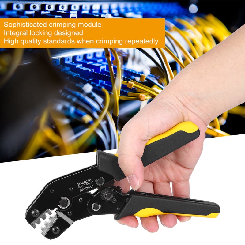 Crimping Tool 24‑16AWG High‑End Terminal Ratchet Pliers PVC + Steel